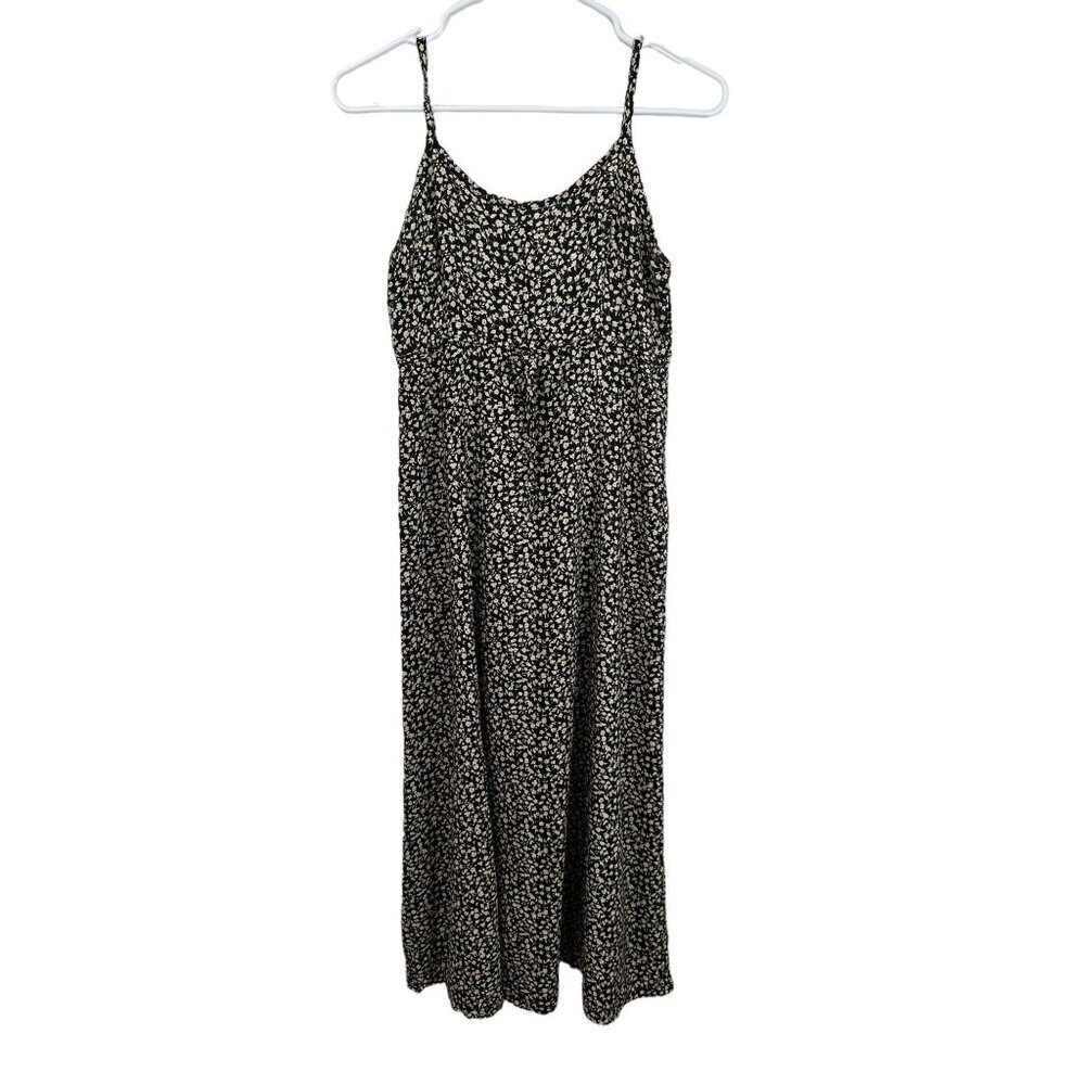 Vintage 90's Black/Navy spaghetti strap maxi sundress with tiny white flowers